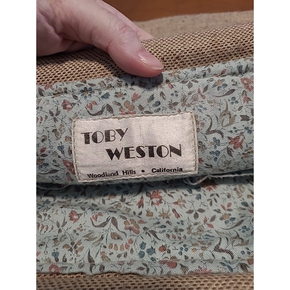 Vintage TOBY WESTON USA Cream Tan‎ CANVAS Bohemian California - Picture 6 of 15